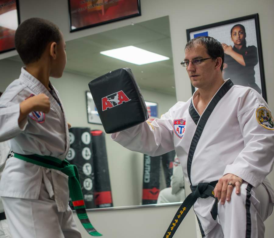 Kids learning taekwondo at Integrity Martial Arts — Rock County Wisconsin